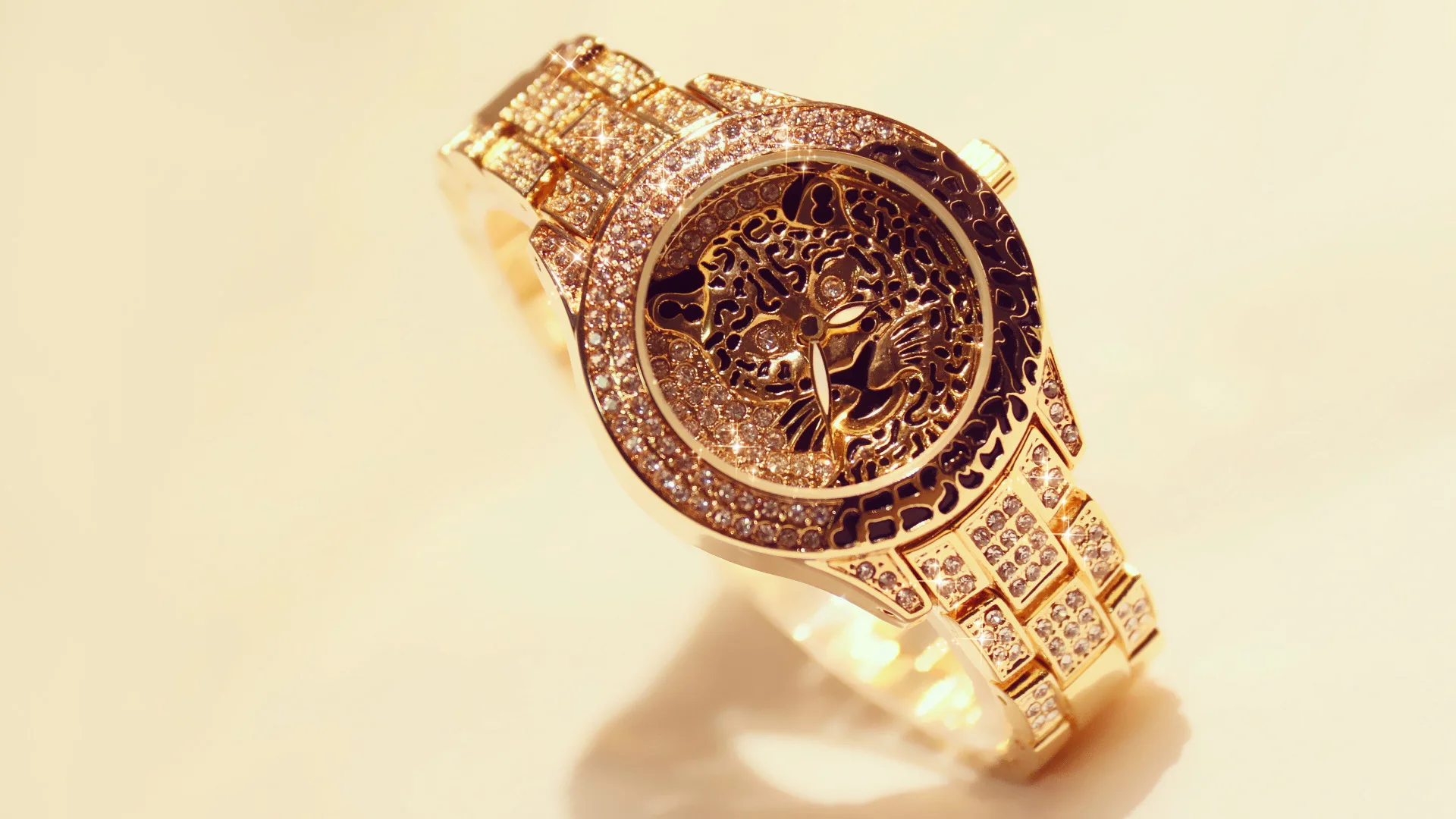 Для женщин часы дамы платье часы Montre Femme Сталь Леопардовый принт стразы браслет для наручных часов с тигром с украшением в виде кристаллов Часы relogio feminino