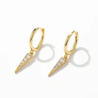 fashion brilliant crystal zircon small hoop earrings geometric metal style fine earrings for women minimalist jewelry