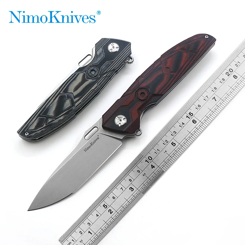 

Nimo Knives Original Design Portable Quick-Opening Folding Knife D2 Blade Vicissitudes Stone Washing G10 Handle Outdoor EDC Tool