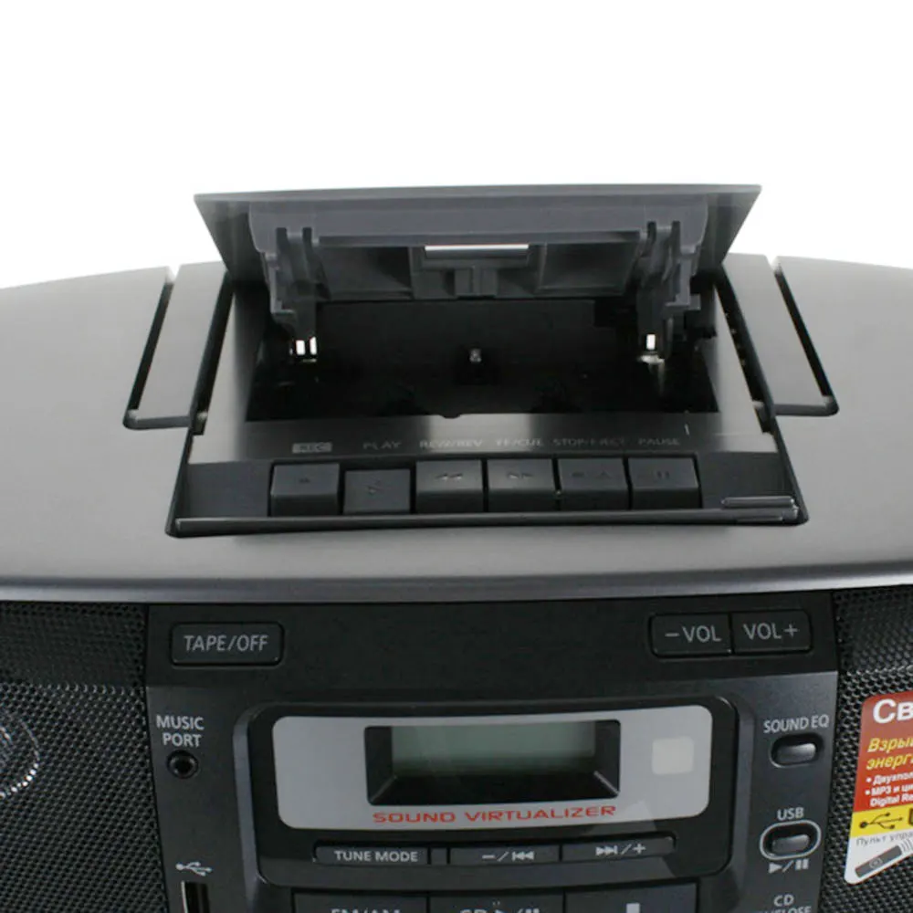 Panasonic Моноблочная магнитола с пультом ДУ RX D55EE K WMA/CD/ R/ RW music port USB Extra Bass