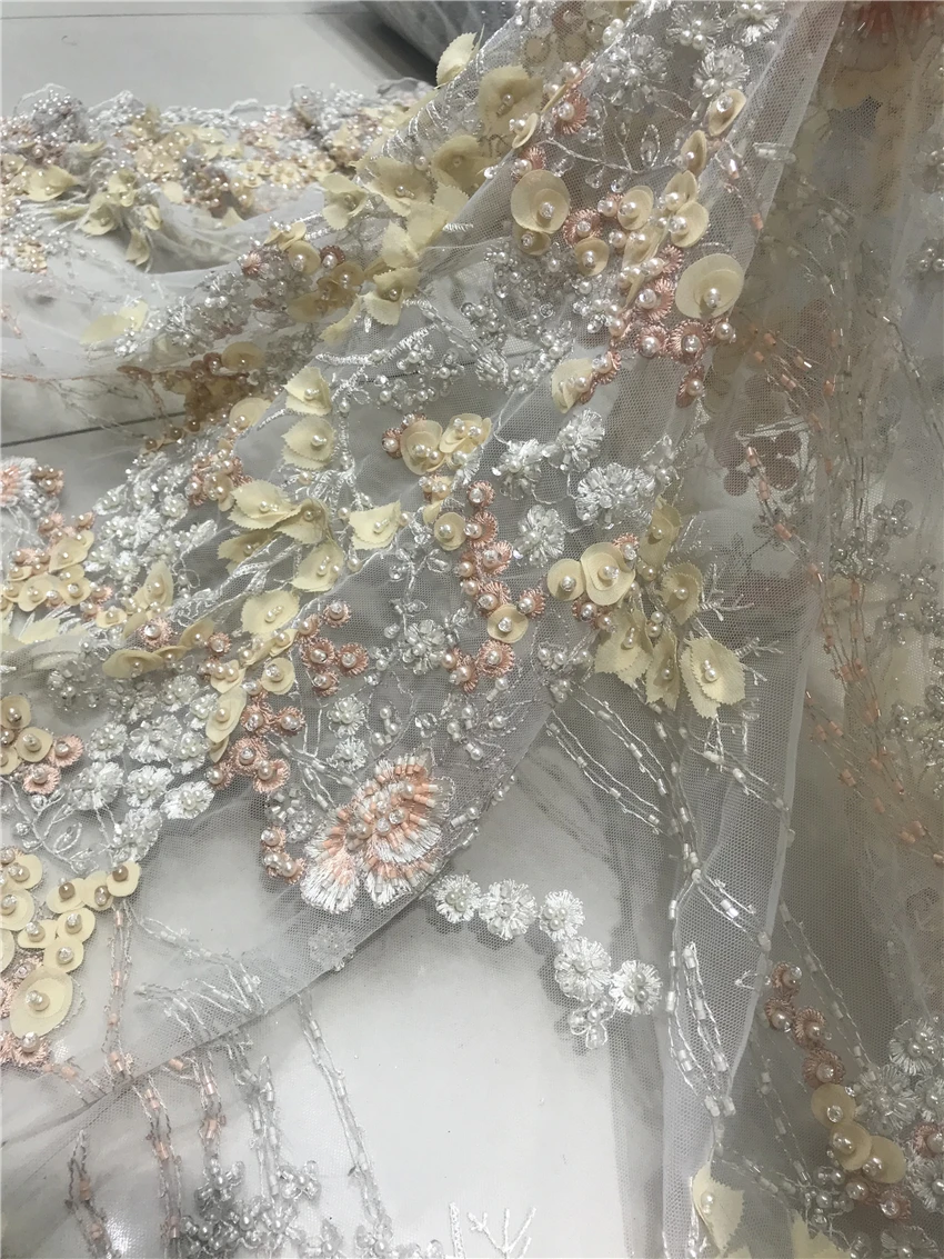 

African Lace Fabric High Quality Embroidery French S-2186810 Tulle Lace Fabric Nigerian Lace Fabric For Wedding Dress