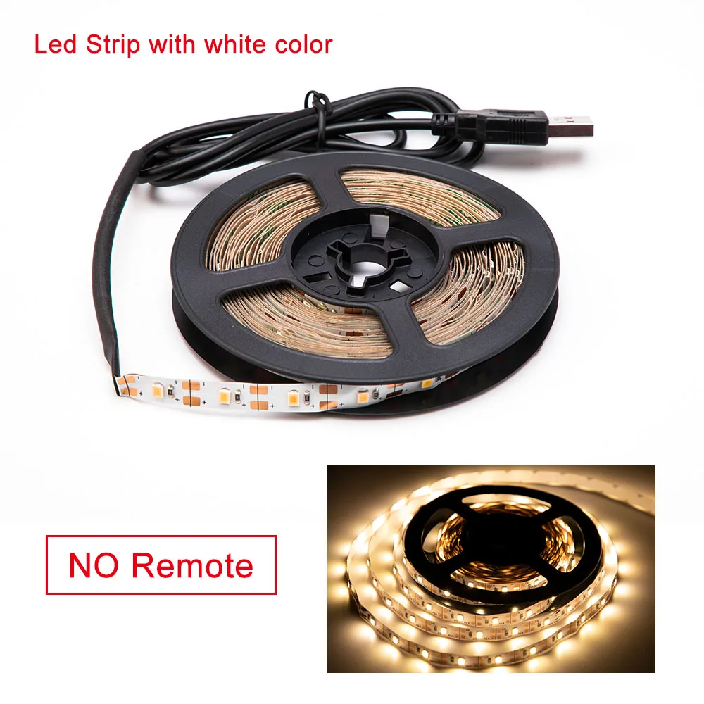 Светодиодный светильник с питанием от USB 5 в постоянного тока RGB лента 2835 SMD 1 м 2 м 3 м 4 м 5 м ТВ Настольный экран тыловая подсветка - Испускаемый цвет: warm white
