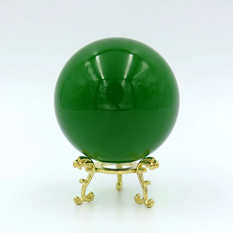 

8cm Color Crystal Ball With Stand Base Glass Sphere Fengshui Paperweight Stone Ornaments Home Decoration Crafts Figurine