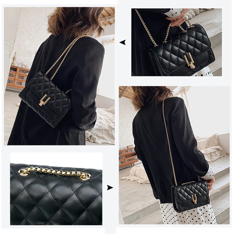 

Luxury Genuine Leather Shoulder Bags For Women 2020 New Fashion Chain Ladies Messenger Bag Sac A Main Evening Clutch Bags Female