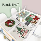 42*32 см веселый рождественский узор, коврик для стола, креативный Санта Клаус, салфетка для стола, Свадебный кухонный декор, столовые подставки