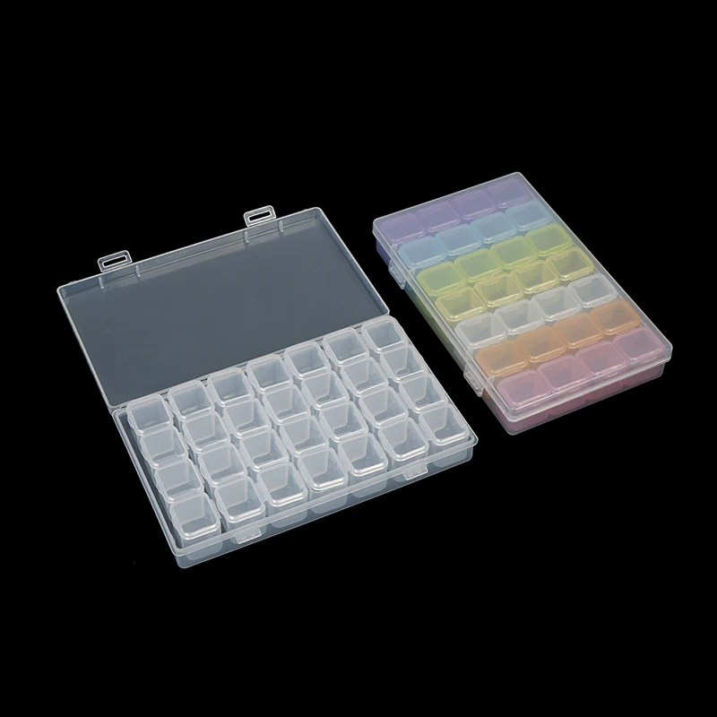 1 шт. 28 ячеек для алмазной вышивки Прозрачная Коробка Для Хранения Чехол