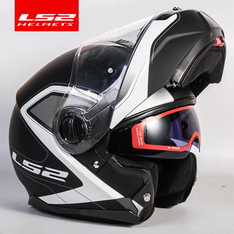 LS2 стробоскоп флип-ап мото rcycle шлем ls2 FF325 модульный двойной объектив козырек capacete cascos moto шлем DOT утвержден - Цвет: 5