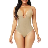 integrated corset minceur deep v thong waist sexy lingerie body shaper slimming sheath woman flat belly