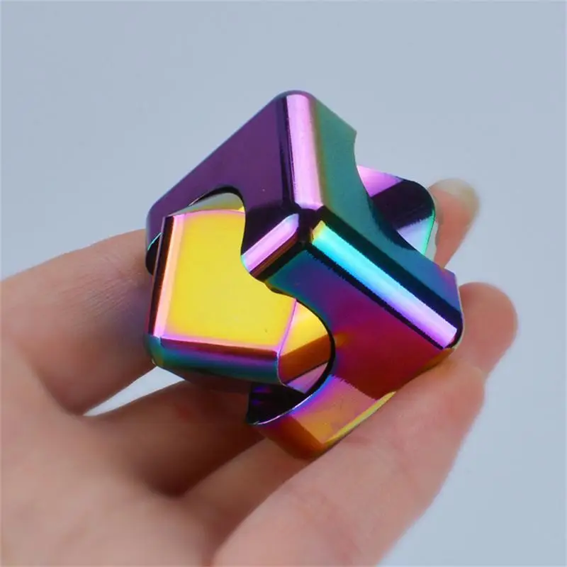 Цветной алюминиевый мини-Спиннер для пальцев креативные Волшебные кубики