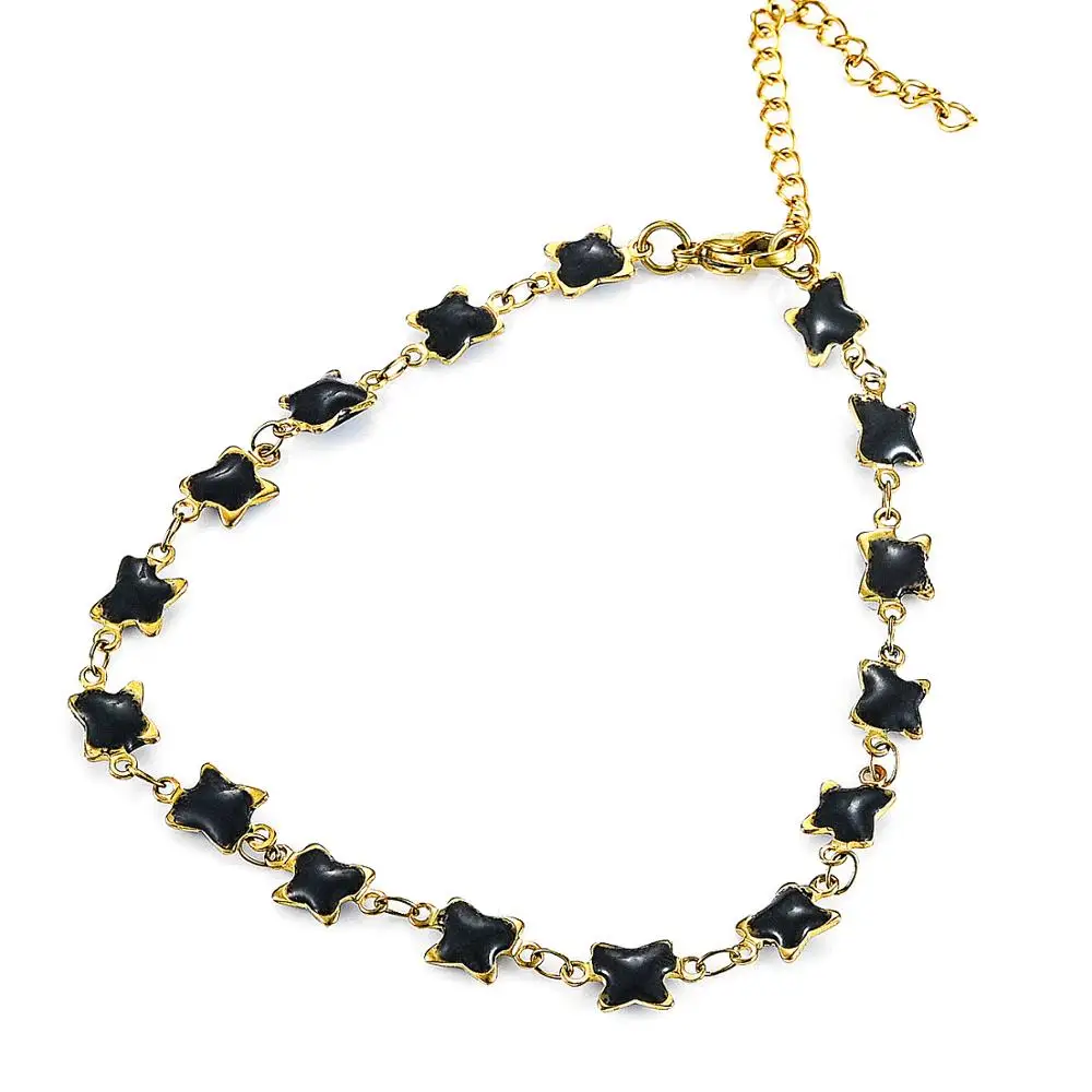 Браслет на лодыжку с подвеской в виде бабочки из нержавеющей стали регулируемая