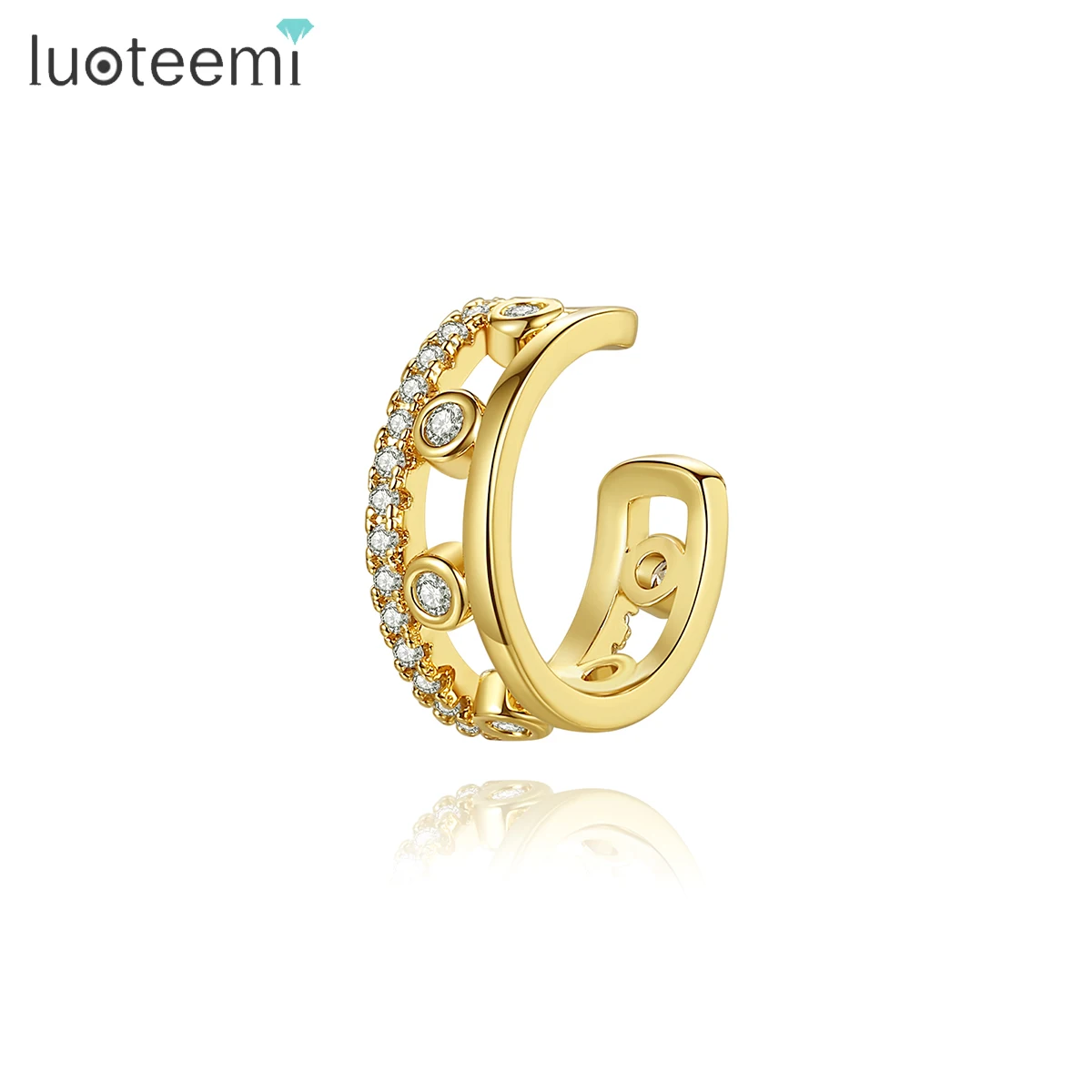 

LUOTEEMI Simple Fashion Without Piercing Ear Cuff Earrings One Pcs Non-Piercing Ear Clips Fake Cartilage Earrings For Women Gift