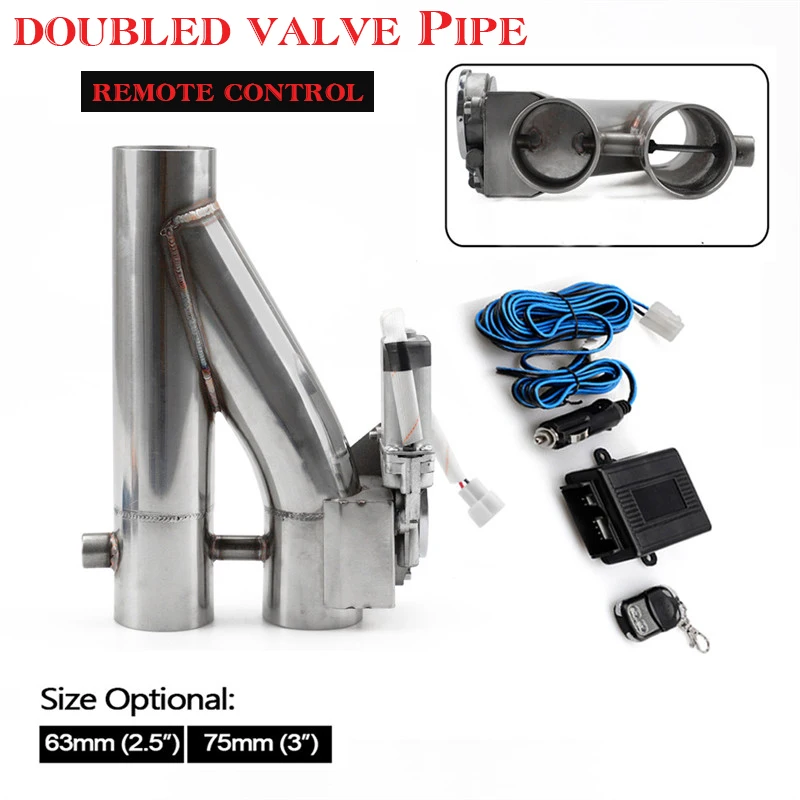 2 5 &quot3&quot электрический клапан выхлопной наконечник глушитель комплект 63 мм 75 два