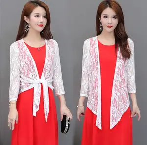 Кружевная шаль Асимметричный жакет 2020 летнее короткое пальто верхняя тонкая кардиган с длинными рукавами Солнцезащитная одежда дикая рубашка блуза