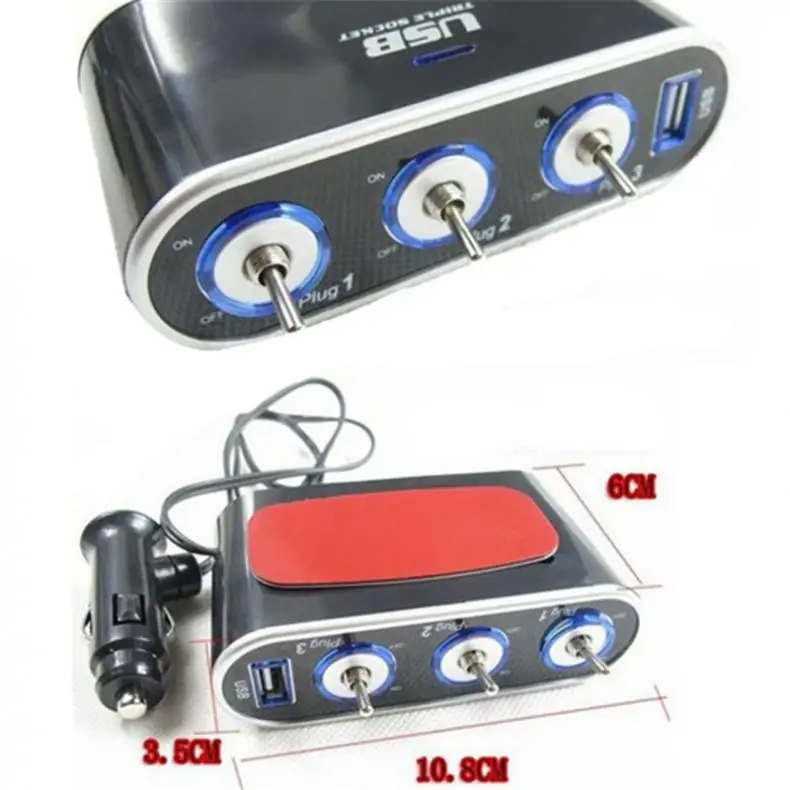 Высокое качество 3 сторонняя Автоматическая розетка для автомобильного