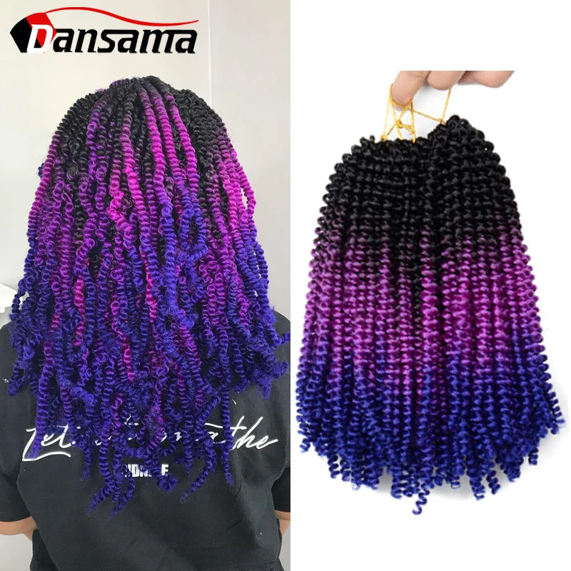 

Dansama Bomp Spring Twist Braids Natural False Hair Locs Kinky Hair Extensions Crochet Braiding Hair Extension 10 Inch 50 Roots