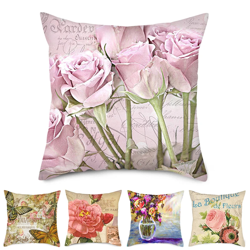 Чехол для подушки Fuwatacchi с цветочным принтом чехол цветущим постером фото