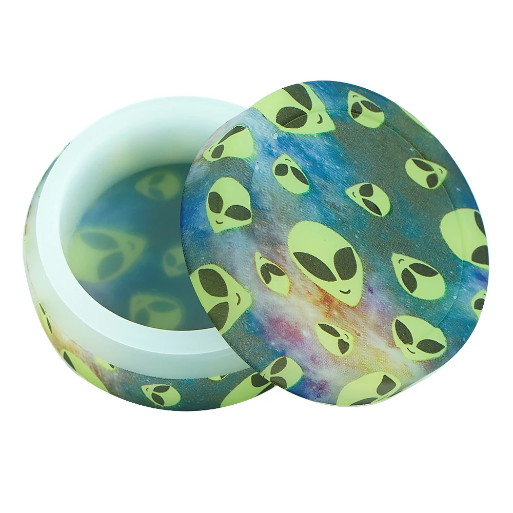 

wax dab cigarette cream food-grade silicone wax round silicone container dab silicone waxs small jar for oil