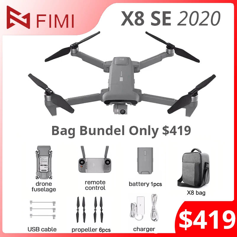 FIMI X8 SE 2020 версия 4K Камера Дрон 8 км FPV 3 осевой карданный вал беспилотные