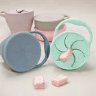 100% пищевой безопасный одобренный силиконовый контейнер для мелких предметов модная чашка для закусок портативная пищевая чашка с крышкой Детские аксессуары