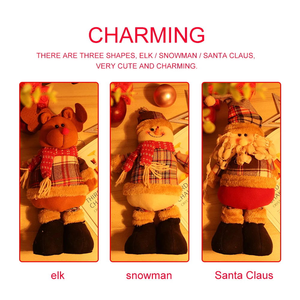 Christmas Doll Kids New Year Gift Toy Decoration Santa Claus Snowman Retractable Standing Home toys | Игрушки и хобби
