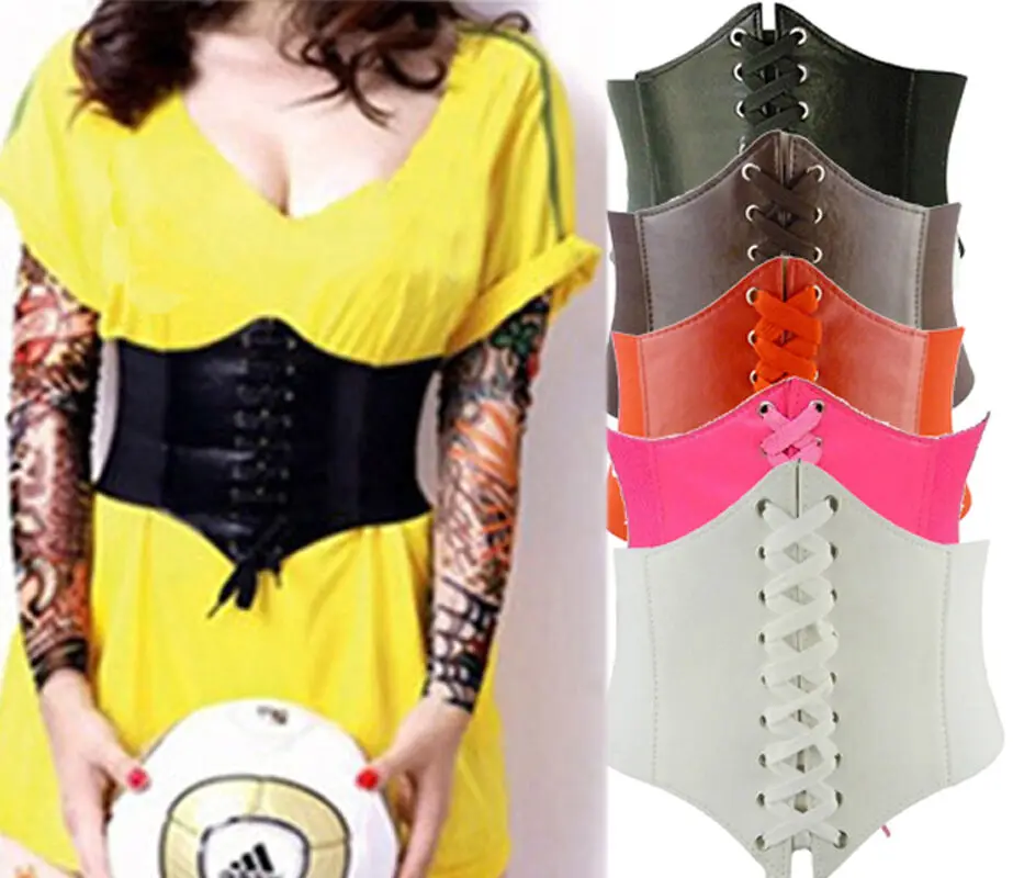

Fashion Women Shapers Slim Body Buckle Wide Waistband Waist Belt Underbust Casual Corset Solid Bandage