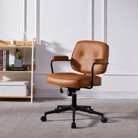 retro nordic computer chair ergonomic comfortable minimalist backrest armchair lift swivel gaming chair leather office chair