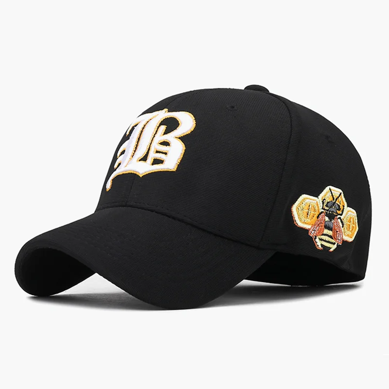 

Бейсболка Мужская/Женская с вышитым логотипом, модная эластичная Кепка в стиле хип-хоп, уличная Кепка с надписью, Черная