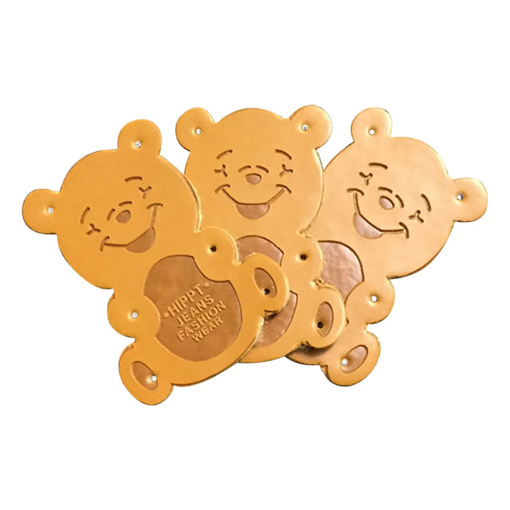 Детские этикетки с милым медведем для одежды ручная работа шитье подарок кожаная