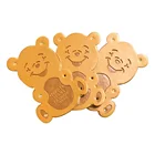 Этикетки для детской одежды с милым медведем, ручная работа, шитье, подарок, кожаная этикетка для детской одежды, кожаные этикетки ручной работы