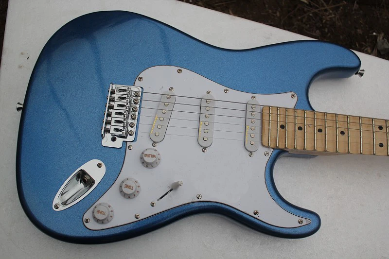 

Factory store Vintage metal blue Yngwie Malmsteen Scalloped maple fretboard ST 6 strings electric guitar guitarra