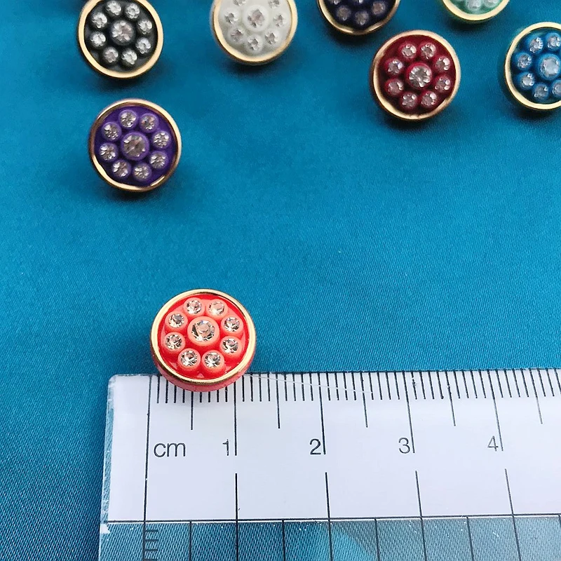 

YZ&BH 20pcs 12mm Mixed Colors Acrylic Buttons With Rhinestones Apparel Sewing Accessories DIY Crafts