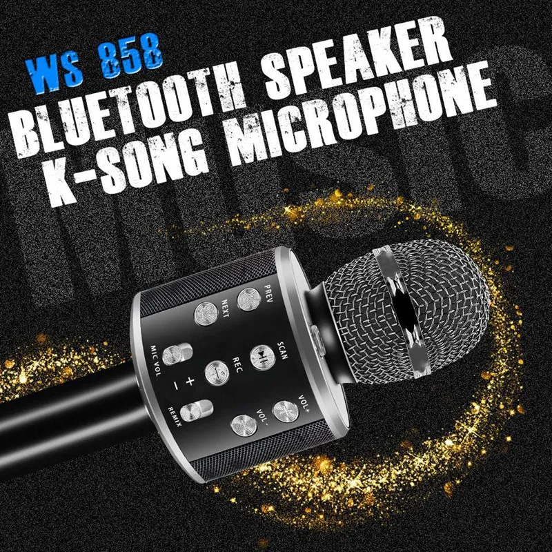 Portable Wireless Microphone Bluetooth Karaoke Home Mic Stereo Speaker Player USB Studio KTV Music Online | Электроника