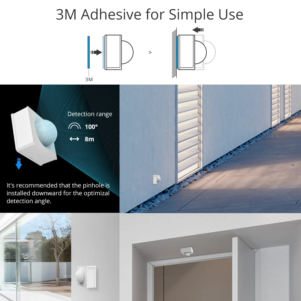 SONOFF PIR3-RF 433Mhz Smart Motion Sensor Work with SONORF Bridge via eWeLink APP Alarm Notification Scene For Home | Электроника