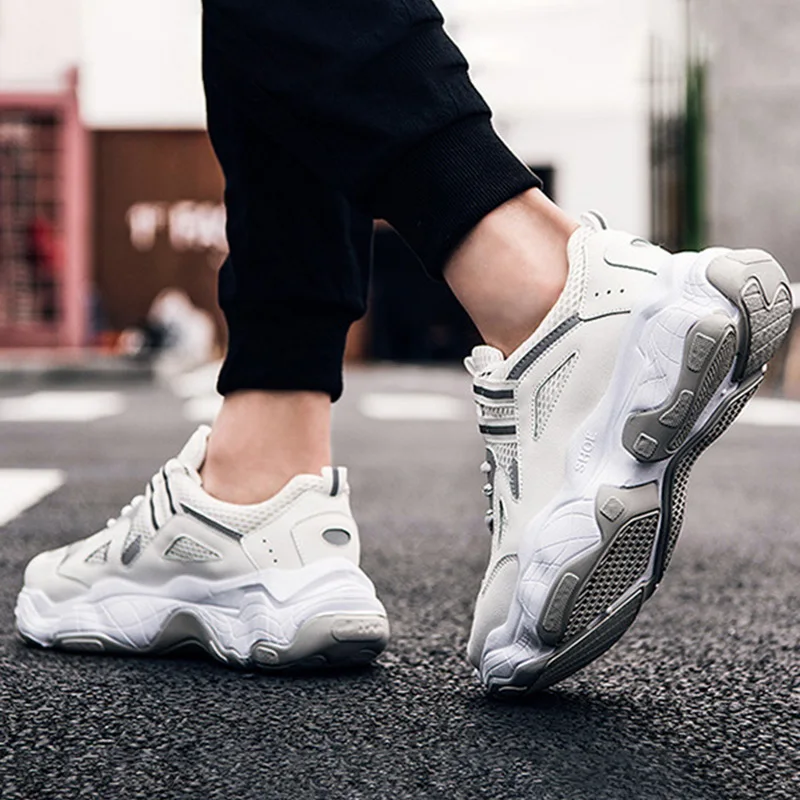 ADISPUTENT Men Chunky Sneakers Platform Thick Sole Casual Vulcanize Shoes Web Celebrity Dad Female Fashion Sneakers Designer