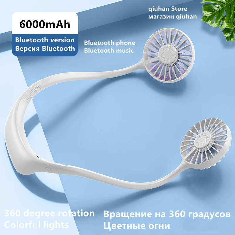 

Portable Fan Sports Mini Air Conditioner Bluetooth Audio Usb Mute Air Cooler Neckband Fan Cooling Air Conditioner Cool And Cute