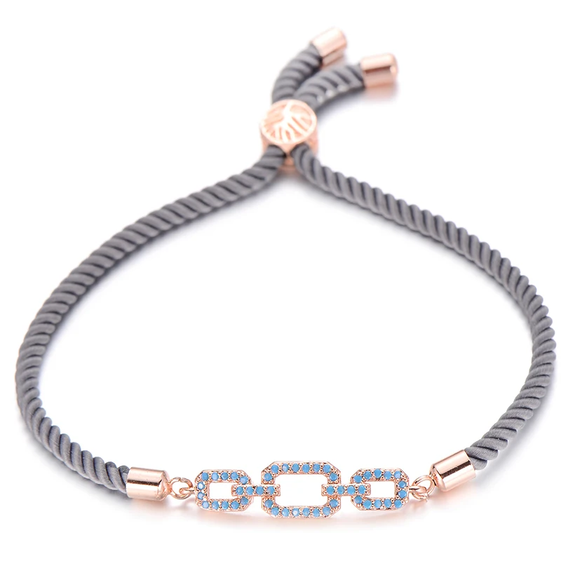 Цепочка Из Бисера Neovivi с голубым цирконом разноцветная Регулируемая цепочка