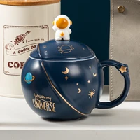 400ml ceramic 3d astronaut planet coffee mug tea cup with lid spoon couple drinkware gift box