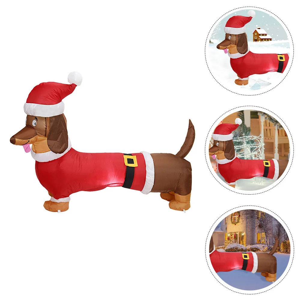 

1Pc Inflatable Dachshund Model Christmas Party Prop Xmas Adornment (US Plug)