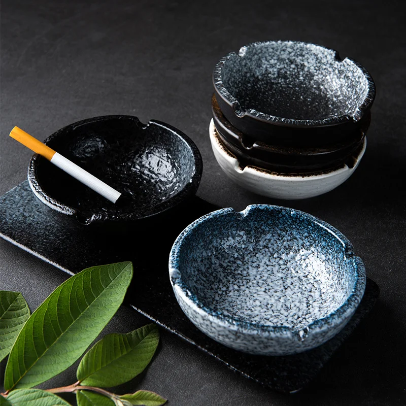 Китайская ретро пепельница ручной работы из цветной глазури керамическая