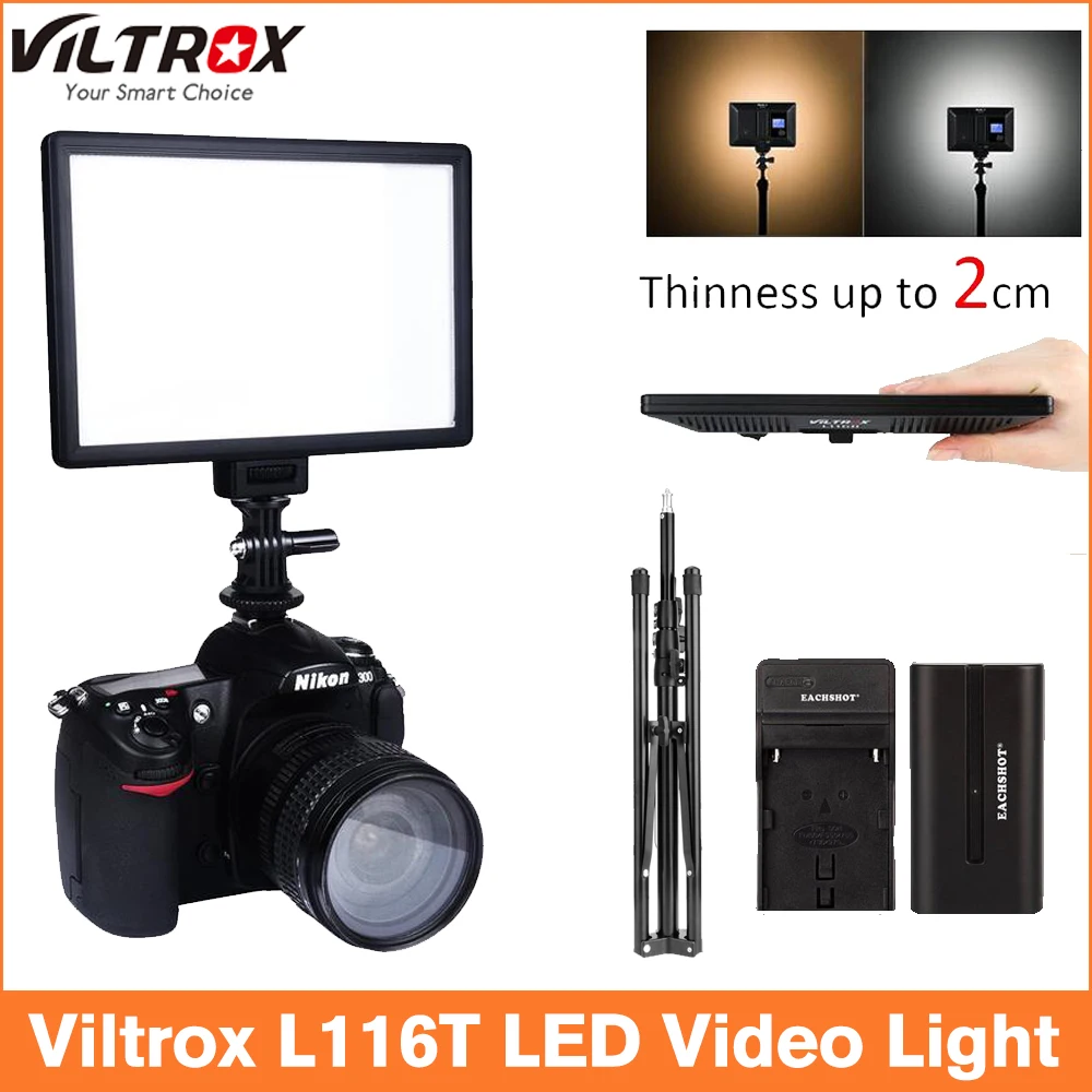 Viltrox L116T светодиодный светильник для видеосъемки 3300K-5600K LCD двухцветный и