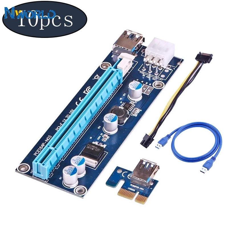 10 шт. Райзер карта PCI E 006C 1x до 16x USB 3 0|Компьютерные кабели и разъемы| |
