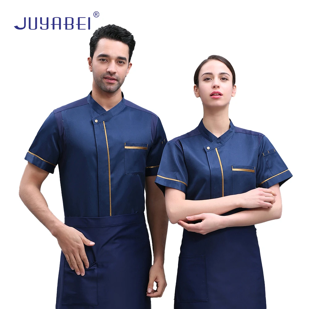

Chef Jacket Short Sleeve Chef Uniform Kitchen Workwear Restaurant Cook Clothing Coffee Shop Patisserie Bar Hotel Kitchen Shirt