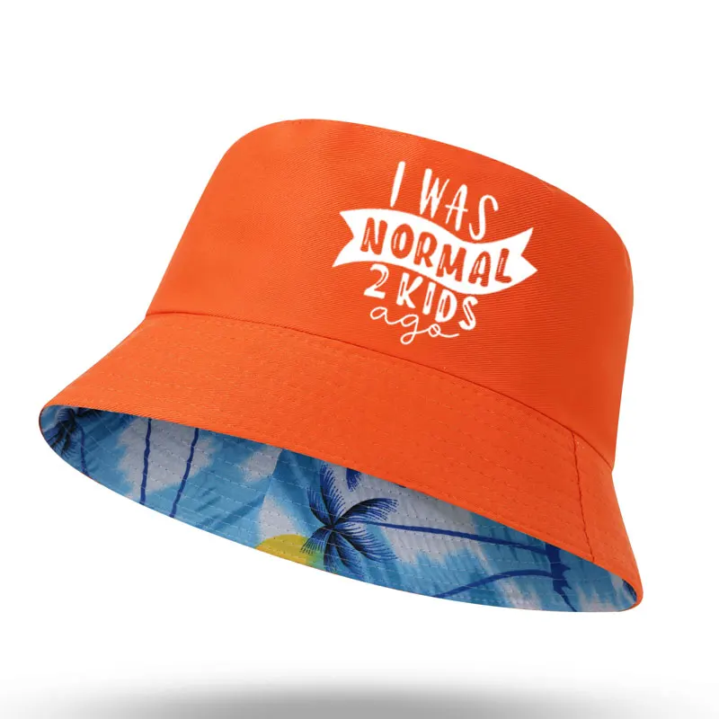 

I Was Normal 2 Kids Ago Print Summer Men Women Bucket Hat Outdoor Panama Fishing Cap Fisherman Hat Harajuku Fishing Hat