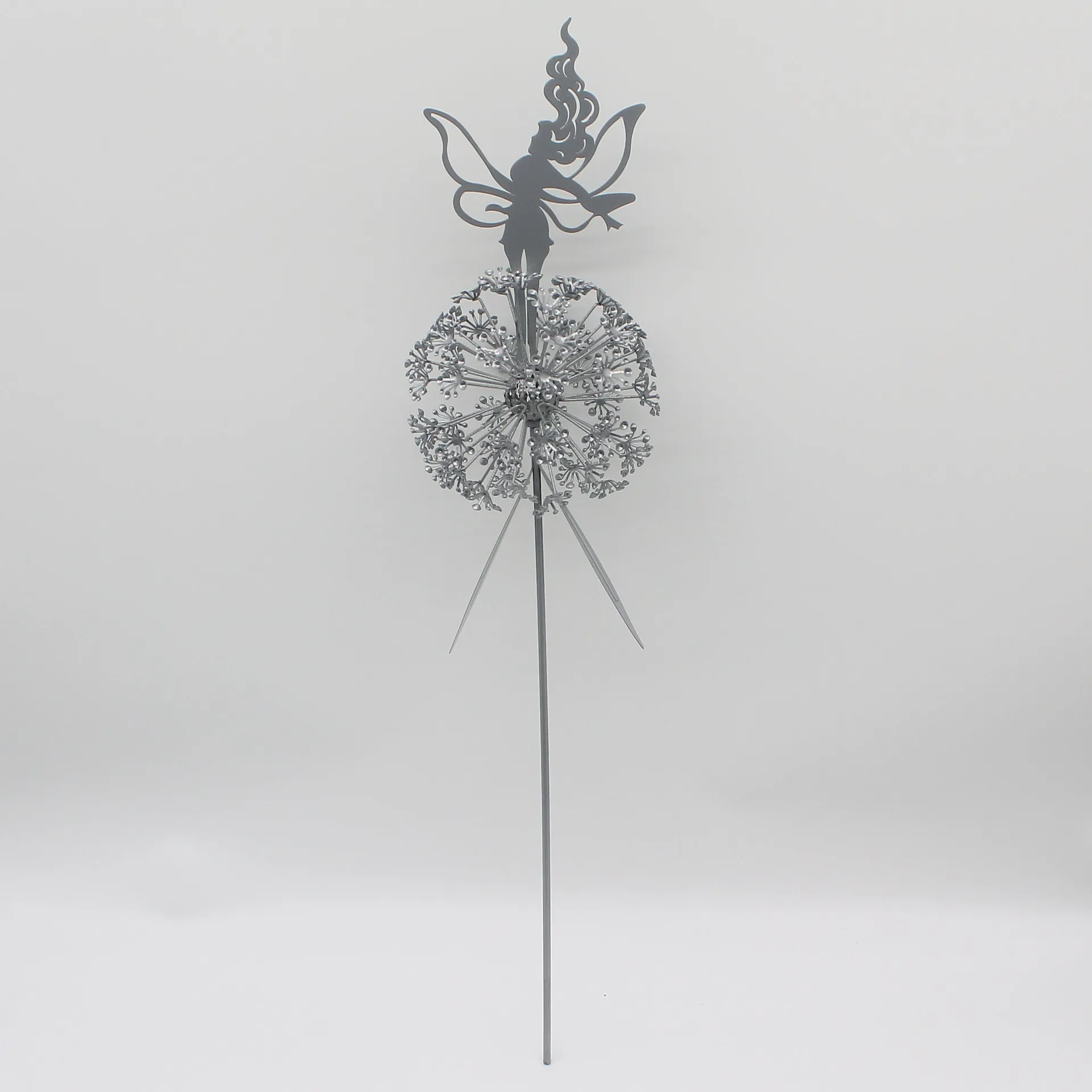 

Garden Decorative Stake Fairies And Dandelions Dance Together Metal Garden Yard Art Decor Lawn Sculpture Decor Dropshipping