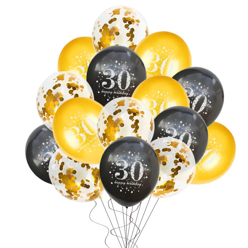 Cyuan 30th украшения для вечеринки в честь Дня рождения поставки 30 золотые воздушные шары сверкающие Висячие закрутки 30 лет одноразовый набор столовых приборов