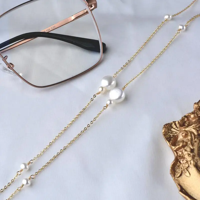 Цепочка для очков ZHIXI в ретро-стиле с натуральным пресноводным жемчугом простой