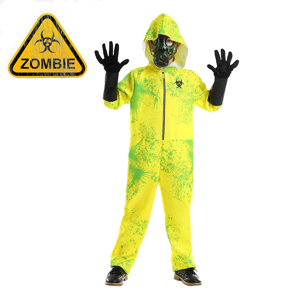Reneecho Zombie Hazmat Costume Per I Bambini Costume di Halloween Per Bambini Resistenti Alle Radiazioni Della Tuta del vestito Biohazard Zombie Cosplay