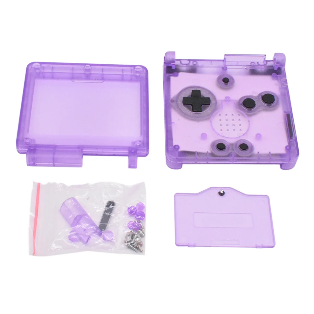 Clear Purple Корпус на замену, комплект запасных частей, прозрачный желтый/фиолетовый/синий для Gameboy Advance SP GBA SP консоли - Цвет: Clear Purple