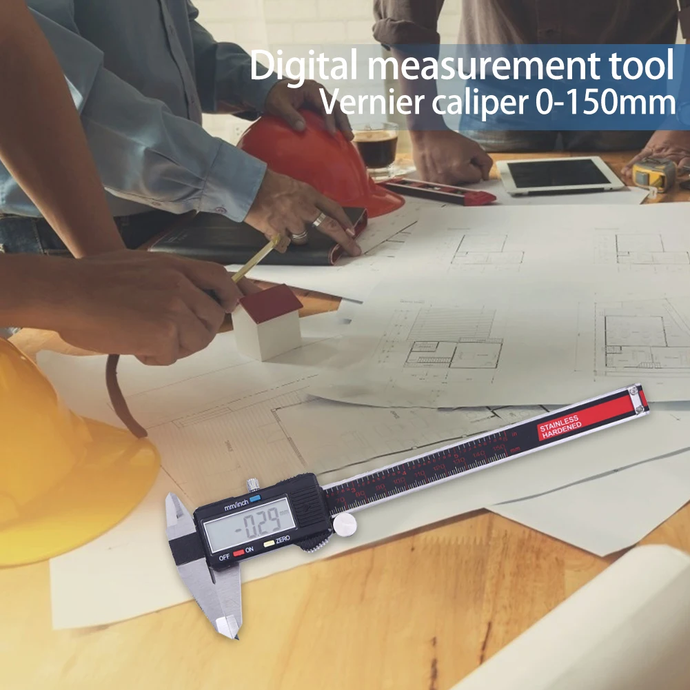 Нержавеющая сталь электронный ЖК-дисплей Дисплей штангенциркуль 0-150 мм