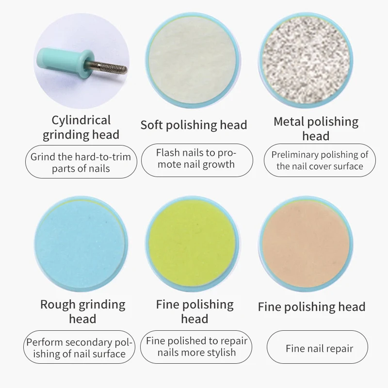 

6pcs Electric Nail Clipper Baby Electric Nail PolisherBaby Clipper Manicure Set Newborns Baby Care Kit Safety Sanding Care Set